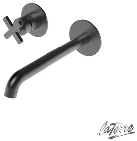 Μπαταρία Νιπτήρα Τοίχου Εlle Cross La Torre Black Brushed 38032-410