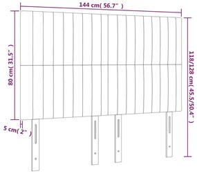 Κεφαλάρι Κρεβατιού LED Μαύρο 144x5x118/128 εκ. Βελούδινο 3122712