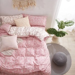Κουβερλί Πατρίσια (Σετ 3τμχ) Beige-Pink Viopros Queen Size 220x240cm 100% Cotton Satin