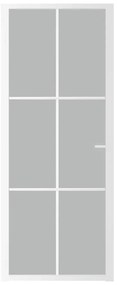 vidaXL Εσωτερική Πόρτα 83x201,5 εκ. Λευκό Ματ Γυαλί και Αλουμίνιο