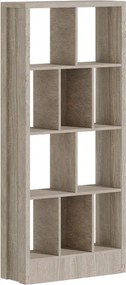 Βιβλιοθήκη Dividre pakoworld sonoma oak μελαμίνης 80x30x181εκ
