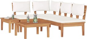 vidaXL Σετ Καναπέ Κήπου 4 pcs Καφέ και Κρέμα