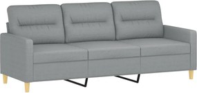 vidaXL Σετ Σαλονιού 3 Τεμαχίων Αν. Γκρι Ύφασμα με Μαξιλάρια