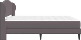 vidaXL Σκελετός κρεβατιού με στρώμα Γκρι 180 x 200 cm Τεχνητό Δέρμα