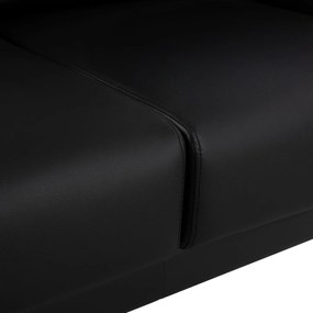 Καναπές Τριθέσιος KENZIE με PU Μαύρο 190x81x81 εκ. 190x81x81 εκ.