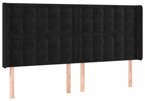 ΚΡΕΒΑΤΙ BOXSPRING ΜΕ ΣΤΡΩΜΑ &amp; LED ΜΑΥΡΟ 180X200 ΕΚ. ΒΕΛΟΥΔΙΝΟ 3139819