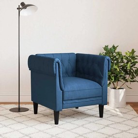 vidaXL Πολυθρόνα Chesterfield Μπλε Υφασμάτινη
