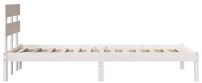 vidaXL Σκελετός Κρεβατιού Λευκό 90 x 190 cm Μασίφ ξύλο πεύκου