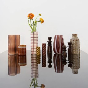 Κεραμικό κηροπήγιο με σχέδιο πλεξίδες Υ12,5 εκ., Vavy