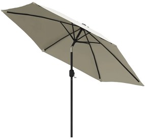 vidaXL Ομπρέλα Λευκό της Άμμου 3 μ. με Ατσάλινο Στύλο