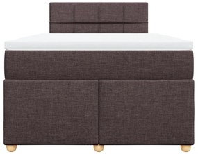 vidaXL Κρεβάτι Boxspring με Στρώμα Σκούρο Καφέ 120x200 εκ. Υφασμάτινο