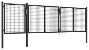 vidaXL Πόρτα Περίφραξης Κήπου Ανθρακί 400 x 100 εκ. Ατσάλινη