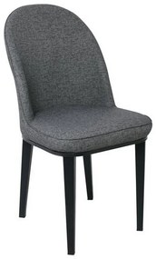Καρέκλα Tex ΕΜ164,2 47x60x90cm Black/Linen Pu Anthracite Σετ 4τμχ Μέταλλο,Τεχνόδερμα