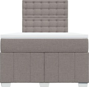 vidaXL Κρεβάτι Boxspring με Στρώμα Taupe 120x190 εκ. Υφασμάτινο