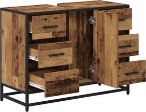 vidaXL Ντουλάπι Μπάνιου Παλιό Ξύλο 80 x 33 x 60 εκ Επεξεργασμένο Ξύλο