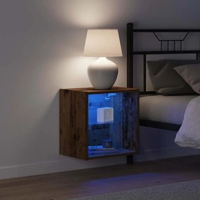 VidaXL Ράφι τοίχου με φως LED με ράφι Καφέ 40 x 28,5 x 40 εκ