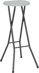 vidaXL Σκαμπό Μπαρ Πτυσσόμενα 2 τεμ. Λευκά από HDPE / Ατσάλι