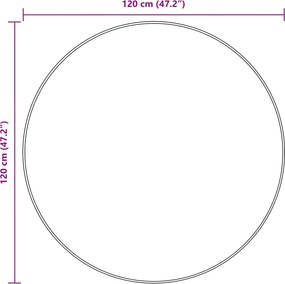 vidaXL Χαλί Runner MARSA Κρεμ Ø 120 cm Πολυέστερ και PVC