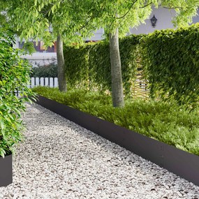 vidaXL Περίγραμμα γκαζόν 10 τμχ. 100 x 30 cm Steel Μαύρο