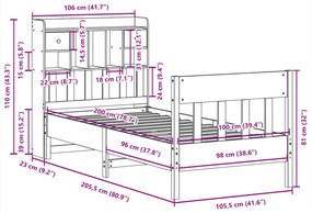 Σκελετός Κρεβατιού Χωρίς Στρώμα Λευκό 100x200 εκ. Μασίφ Πεύκο 3323267