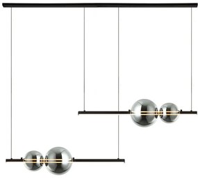 Φωτιστικό Οροφής Πολύφωτο LED Dimmable Zambelis 22234 Black Matt