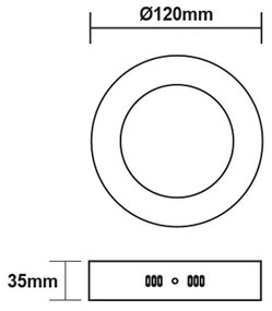 ΛΕΥΚΟ ΣΤΡΟΓΓΥΛΟ LED ΠΑΝΕΛ ΟΡΟΦΗΣ 6W 3000K 450Lm Φ117mm 230V AC Ra80