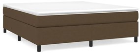 vidaXL Κρεβάτι Boxspring με Στρώμα Σκούρο Καφέ 180x200 εκ Υφασμάτινο