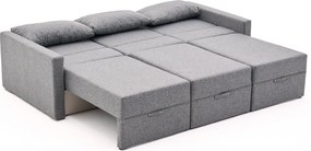 Γωνιακός Καναπές Κρεβάτι Γκρι SAROS 110x230x72