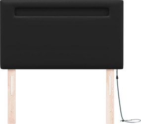 vidaXL LED κεφαλάρι Μαύρο 100 cm Τεχνητό Δέρμα