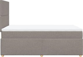 vidaXL Κρεβάτι Boxspring με Στρώμα Taupe 120x190 εκ. Υφασμάτινο