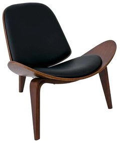 Πολυθρόνα TAYLOR Καρυδί/Pu Μαύρο 90x76x75cm