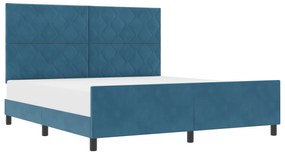 vidaXL Κρεβάτι Σκελετός Σκούρο Μπλε 180x200 εκ. Βελούδο