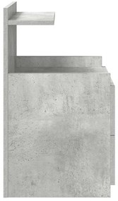 vidaXL Κομοδίνο με 2 Συρτάρια Γκρι Σκυρόδεμα 40x36,5x62 εκ.