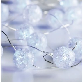 Λαμπάκια Σειρά Ball Σχέδιο 20 LED Ψυχρό Φως Ασημί Καλώδιο Χάλκινο Μπαταρίας 2xAA IP20 X01202116 ACA-X01202116-Ασημί X01202116