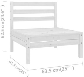vidaXL Σαλόνι Κήπου Σετ 8 Τεμαχίων Λευκό από Μασίφ Ξύλο Πεύκου