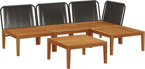 vidaXL 5 τμχ. Σετ Lounge Κήπου με Μαξιλάρια Φυσικό