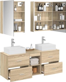 vidaXL Σετ Επίπλων Μπάνιου 5 pcs Sonoma Δρυς