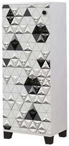 Παπουτσοθήκη Filinta 869VEL6505 50x38x127cm White-Black Πλαστικό,Μοριοσανίδα
