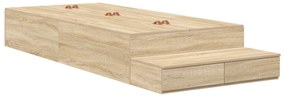 vidaXL κρεβάτι αποθήκευσης  από Σονόμα Δρυ 75x190 εκ