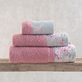 Πετσέτες Springtime (Σετ 3τμχ) Green Ρυθμός Towels Set 70x140cm 100% Cotton Foam