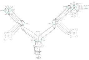 Επιτραπέζια βάση στήριξης για 2 οθόνες Η/Υ ICY BOX IB-MS504-T