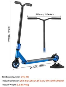 VEVOR Stunt Scooter Street Trick Scooters for Kids Adults Double Layer Deck