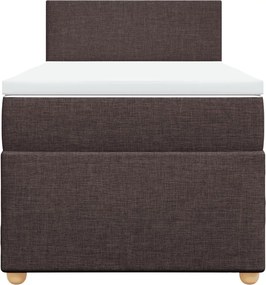 vidaXL Κρεβάτι Boxspring με Στρώμα Σκούρο Καφέ 80x200 εκ. Υφασμάτινο