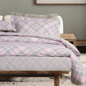 Σετ Παπλωματοθήκη Polycotton Υπέρδιπλη 220x240εκ. Casual 5436 Pink-Mint Das Home