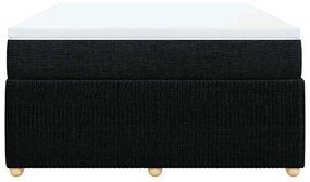 vidaXL Κρεβάτι Boxspring με Στρώμα Μαύρο 140x200 εκ. Υφασμάτινο