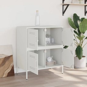 vidaXL Μπουφές Λευκός 68x39x79 εκ. από Ατσάλι