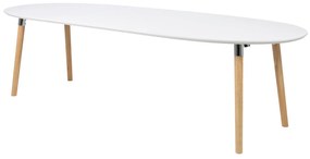 Τραπέζι Oakland 136, Ανοιχτό χρώμα ξύλου, Άσπρο, 74x100x170cm, 57 kg, Επιμήκυνση, Ινοσανίδες μέσης πυκνότητας, Ξύλο | Epipla1.gr