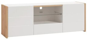 Έπιπλο Τηλεόρασης Alicia Artisan Oak - Λευκό - Λευκή Λάκα 158x40x55 εκ. 158x40x55 εκ.