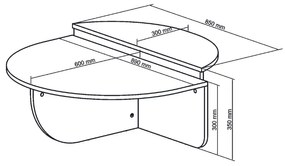 Τραπεζάκι σαλονιού Nilvia Megapap χρώμα καρυδί Ø85x35εκ.