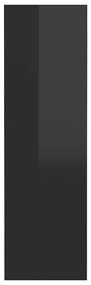 Παπουτσοθήκη Τοίχου Γυαλιστερή Μαύρη 80x18x60εκ από Μοριοσανίδα - Μαύρο
